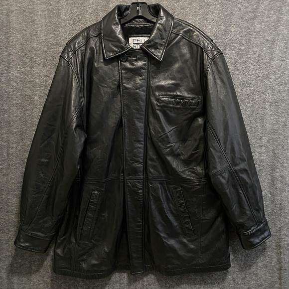 Pelle Studio Wilsons Leather Jacket Mens XL Black Thinsulate‎ Insulation Coat